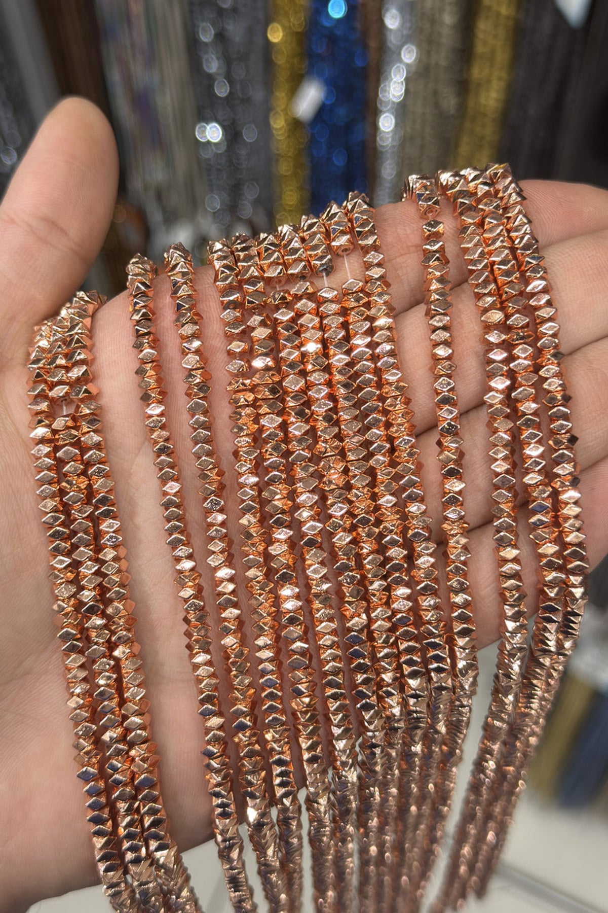 Hematit Taşı Rondela Kesim Parlak Roz 4x2mm Doğal Taş Dizi