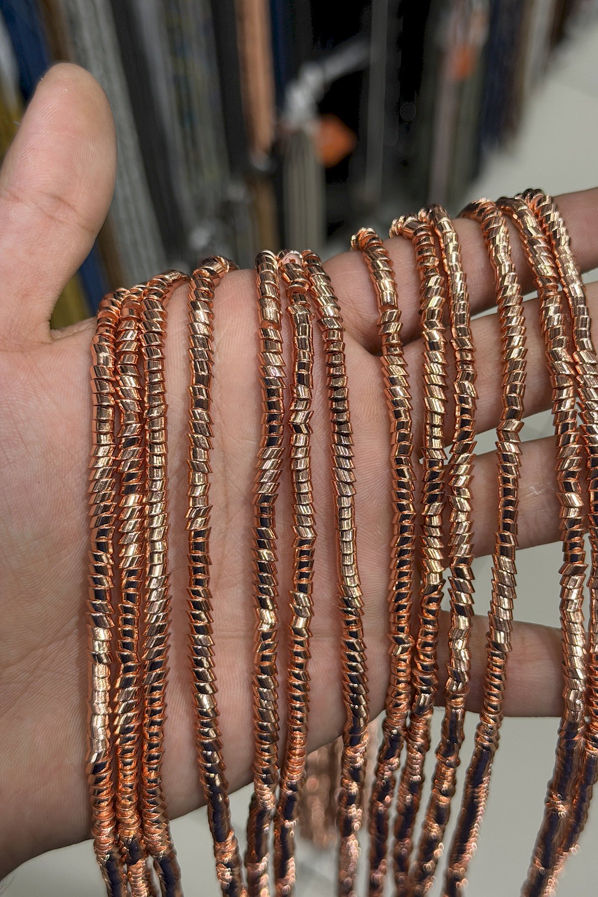 Hematit Taşı Rondela Kesim Parlak Roz 4x2mm Doğal Taş Dizi