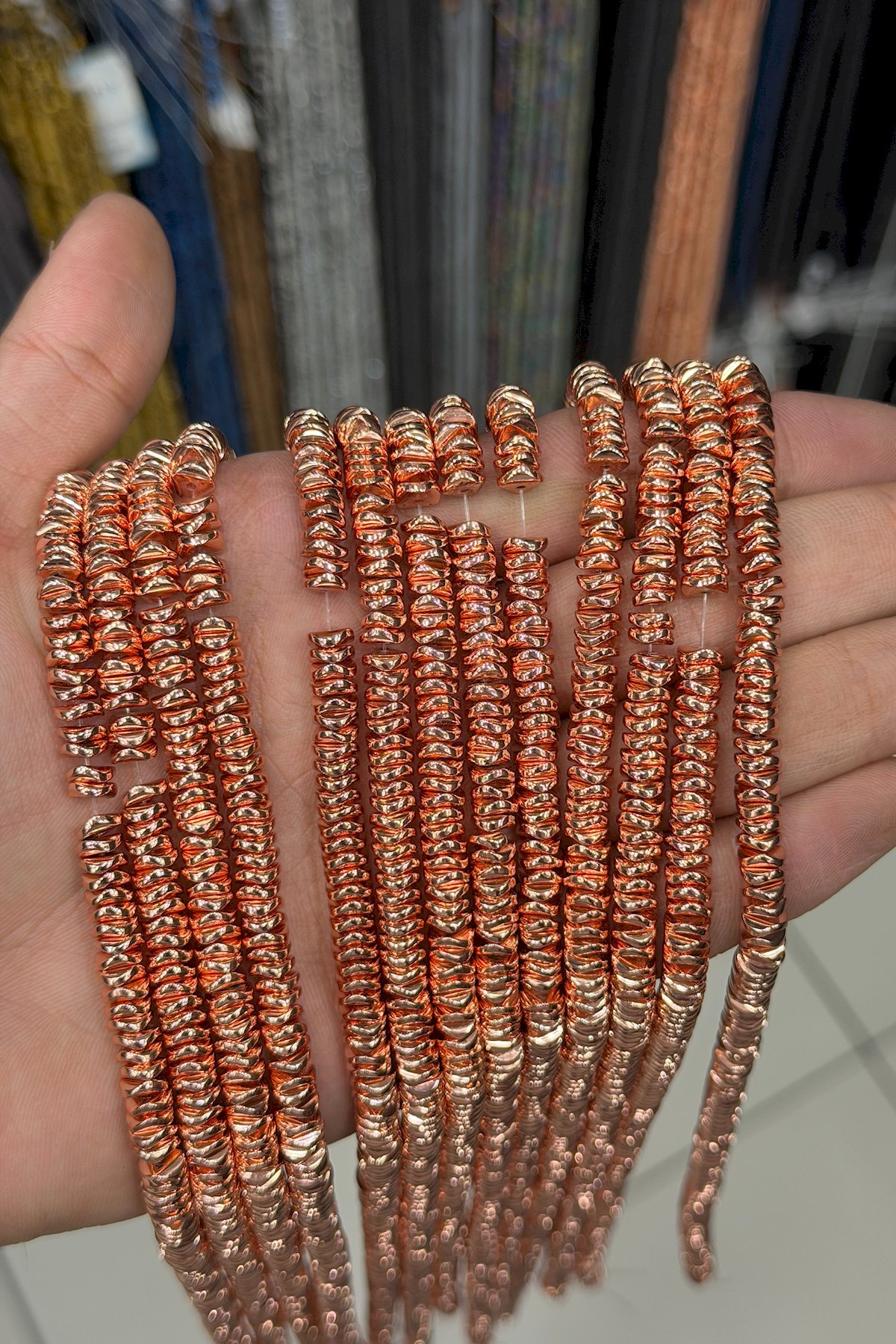 Hematit Taşı Rondela Kesim Parlak Roz 6x1mm Doğal Taş Dizi