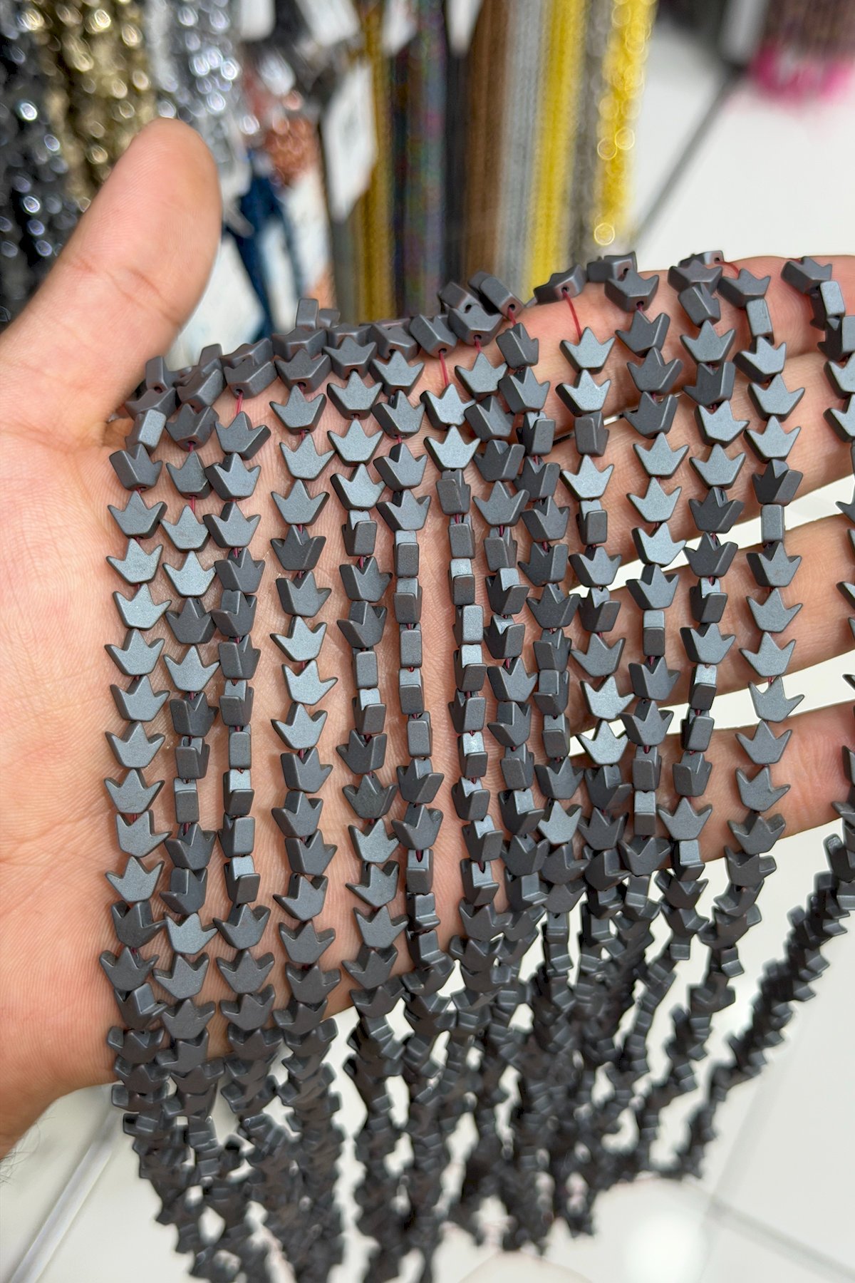 Hematit Taşı Taç Kesim Mat Gri 8mm Doğal Taş Dizi