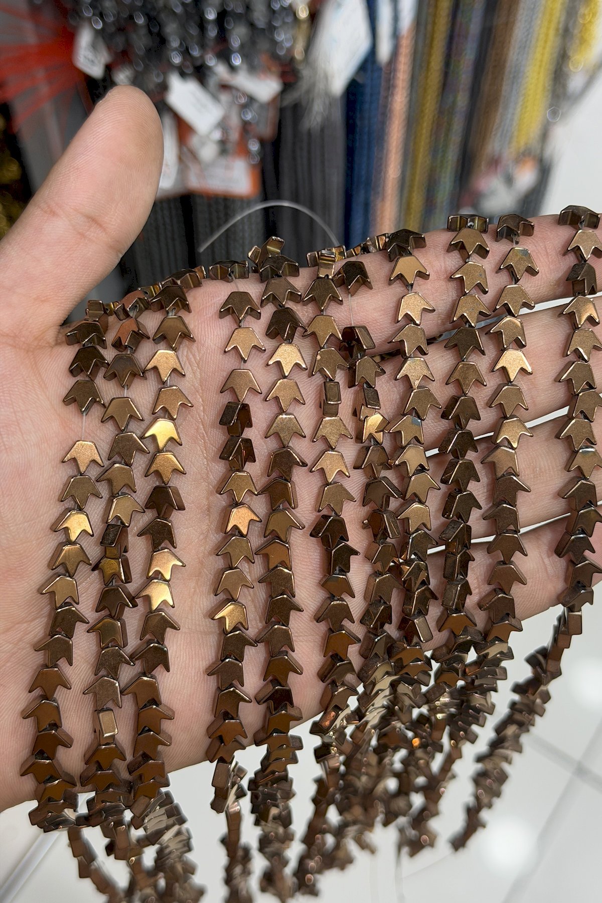 Hematit Taşı Taç Kesim Parlak Kahverengi 8mm Doğal Taş Dizi