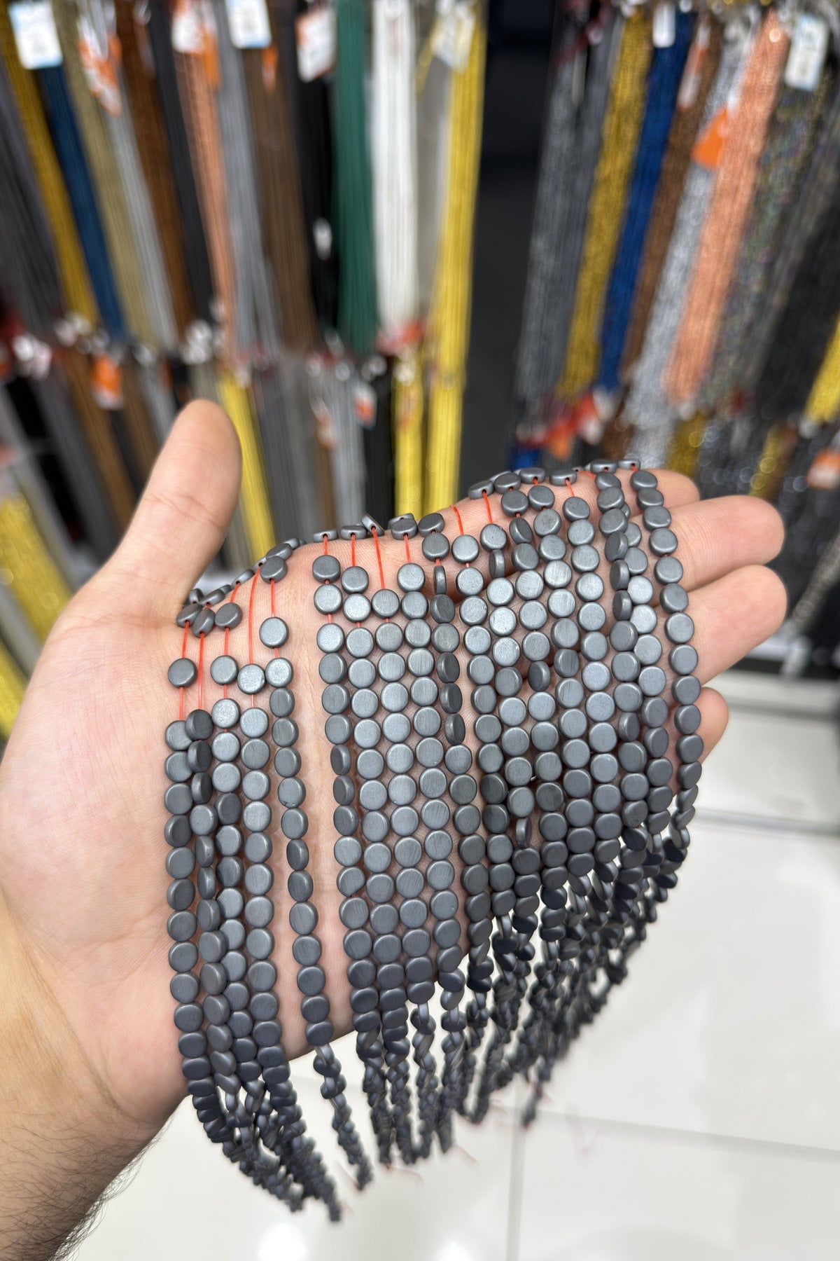 Hematit Taşı Yassı Daire Kesim Mat Gri 6mm Doğal Taş Dizi