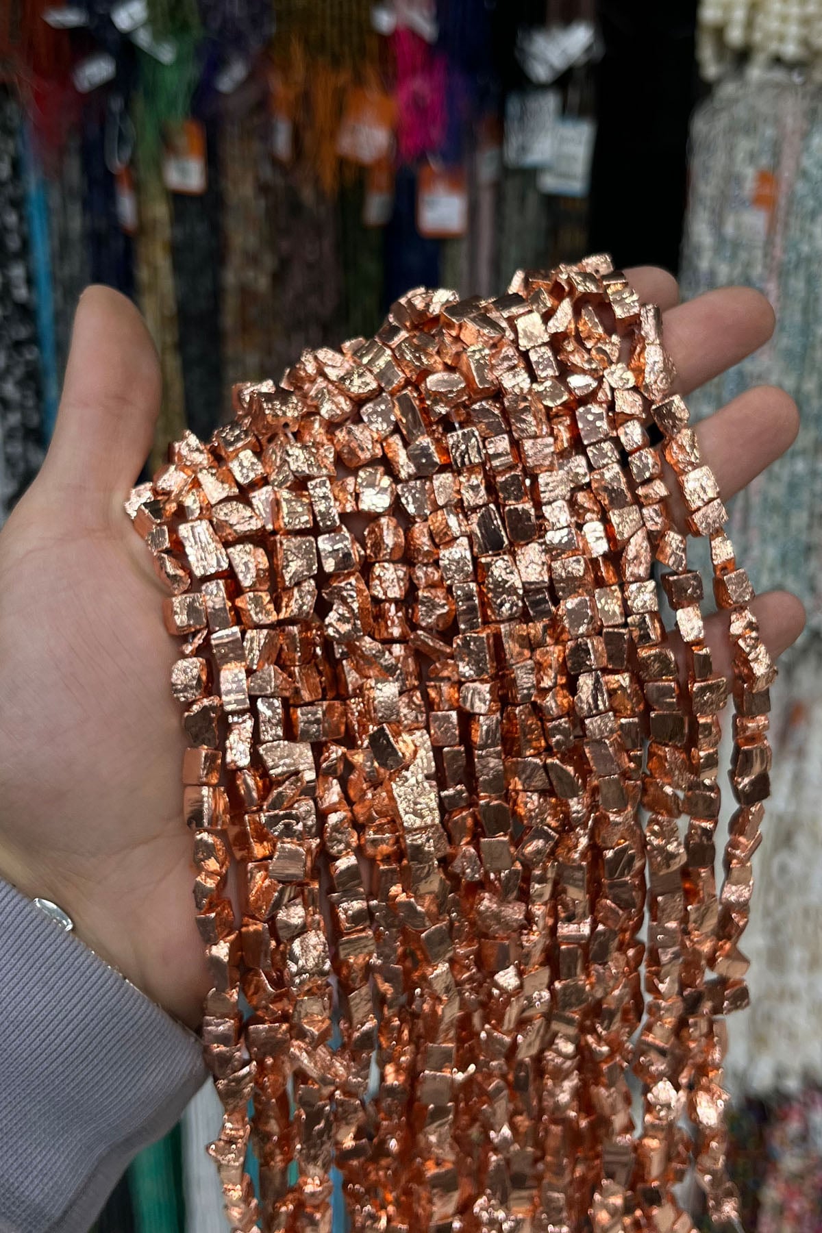 Hematit Taşı yassı Dörtgen Kesim 8x12mm- Parlak Roz Doğal Taş Dizi