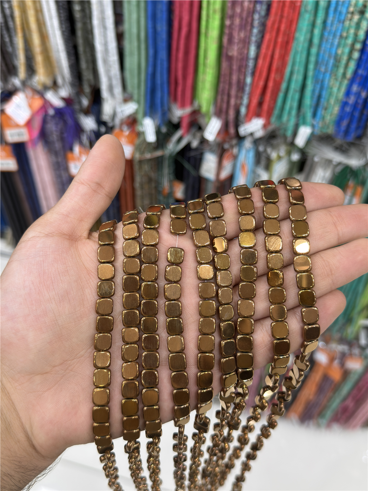 Hematit Taşı Yassı Kesim Parlak Kahverengi 8x3mm Doğal Taş Dizi