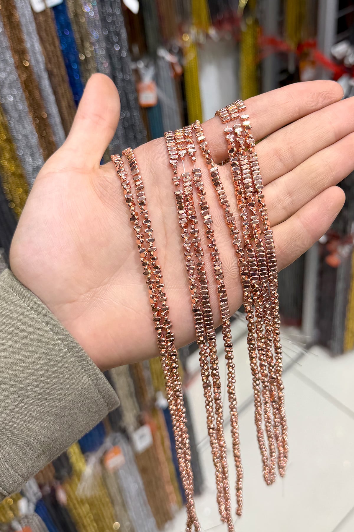 Hematit Taşı Yassı Kesim Parlak Roz 2x4mm Doğal Taş Dizi
