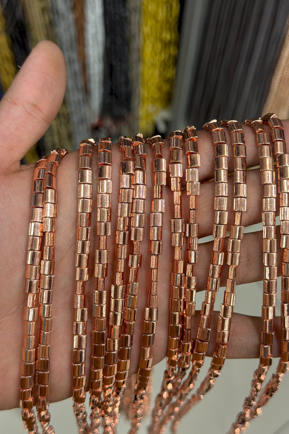 Hematit Taşı Yassı Kesim Parlak Roz 5x5mm Doğal Taş Dizi