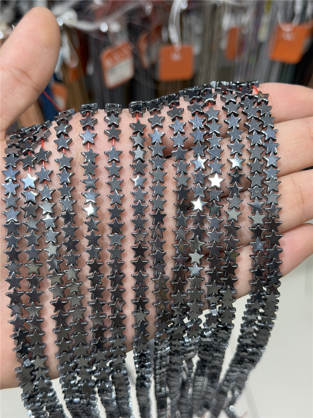 Hematit Taşı Yıldız Kesim Parlak Füme 7mm Doğal Taş Dizi