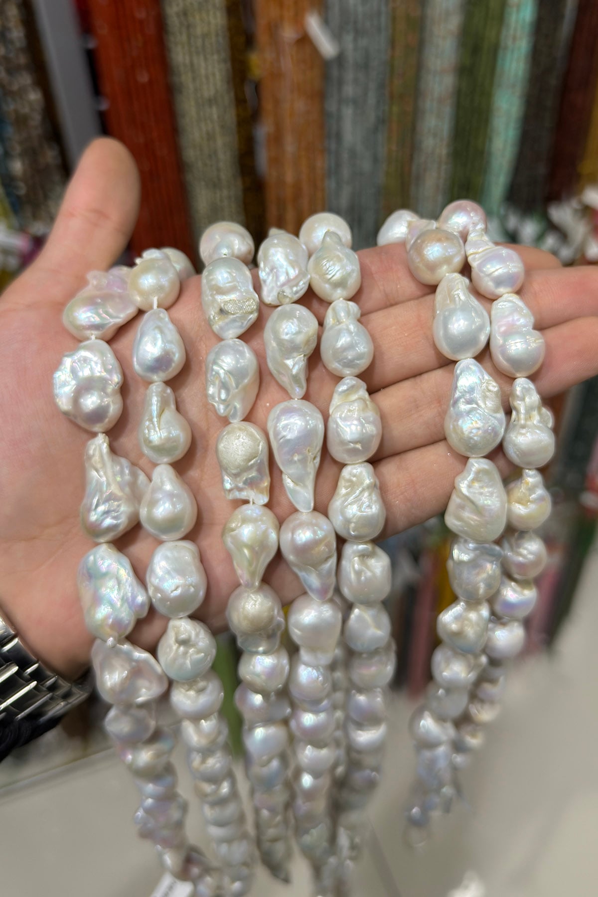 İnci Doğal Taş Barok 16x26mm Dizi