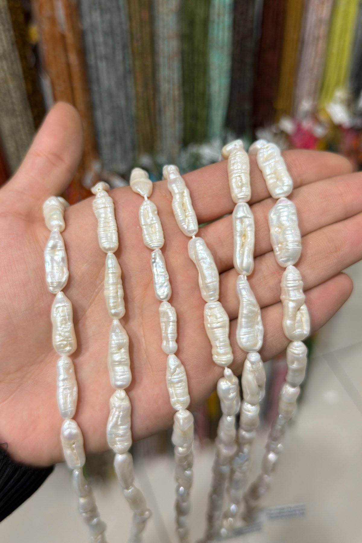 İnci Amorf Pipa Sakız Kesim 8x25mm Doğal Taş Dizi
