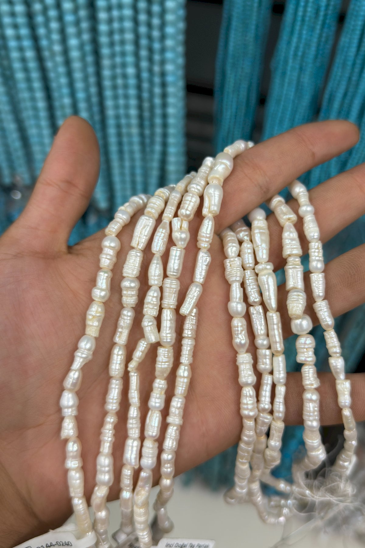 İnci Doğal Taş Çubuk Kesim 7x14mm Dizi