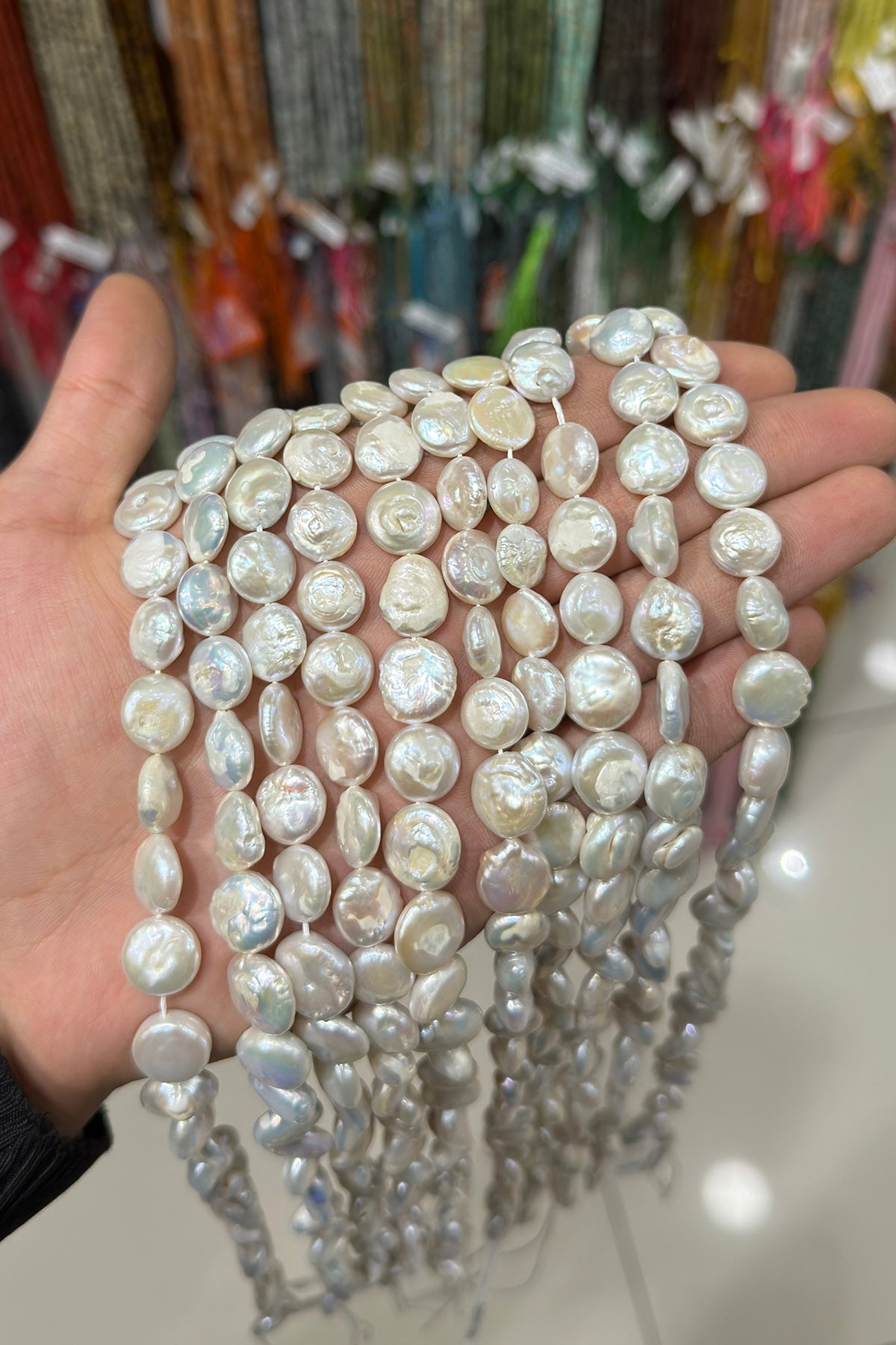 İnci Doğal Taş Daire Kesim 12mm Dizi
