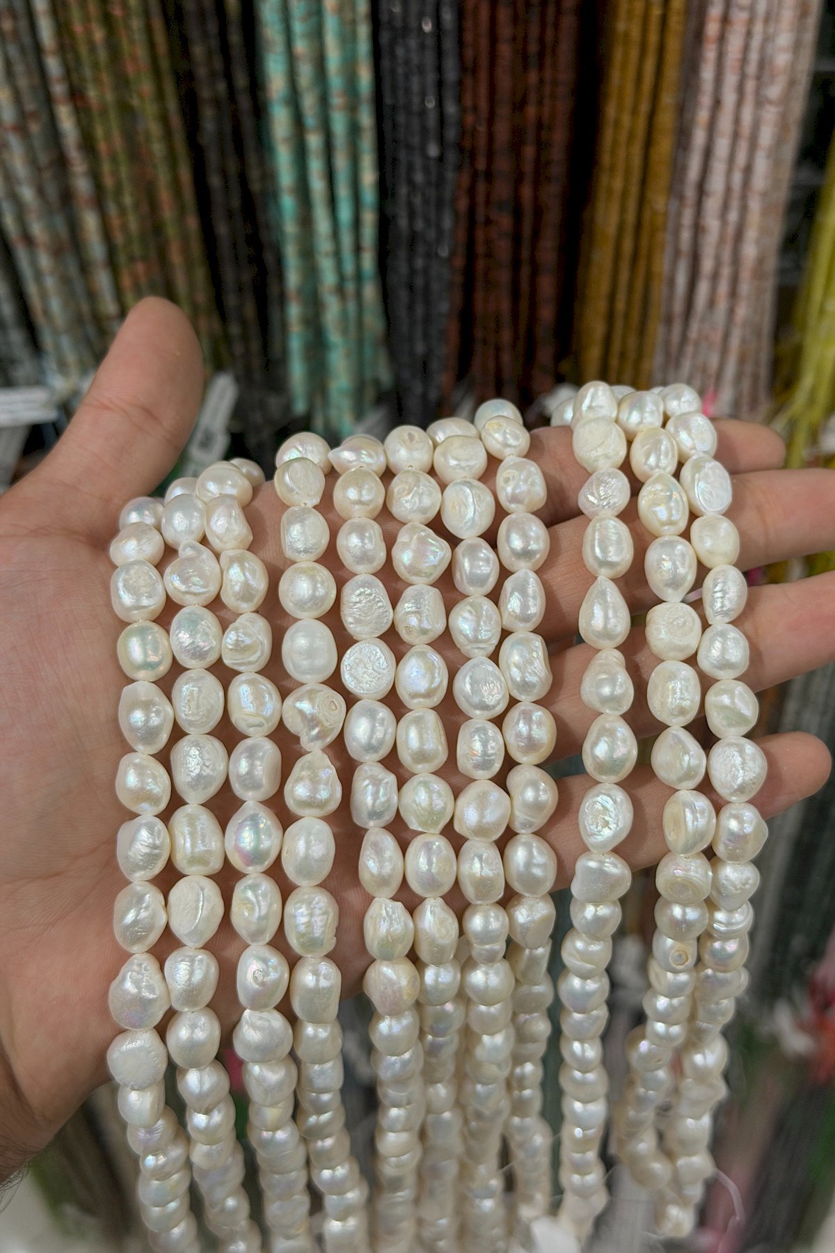 İnci Doğal Taş - Amorf Kesim 10-11mm Dizi