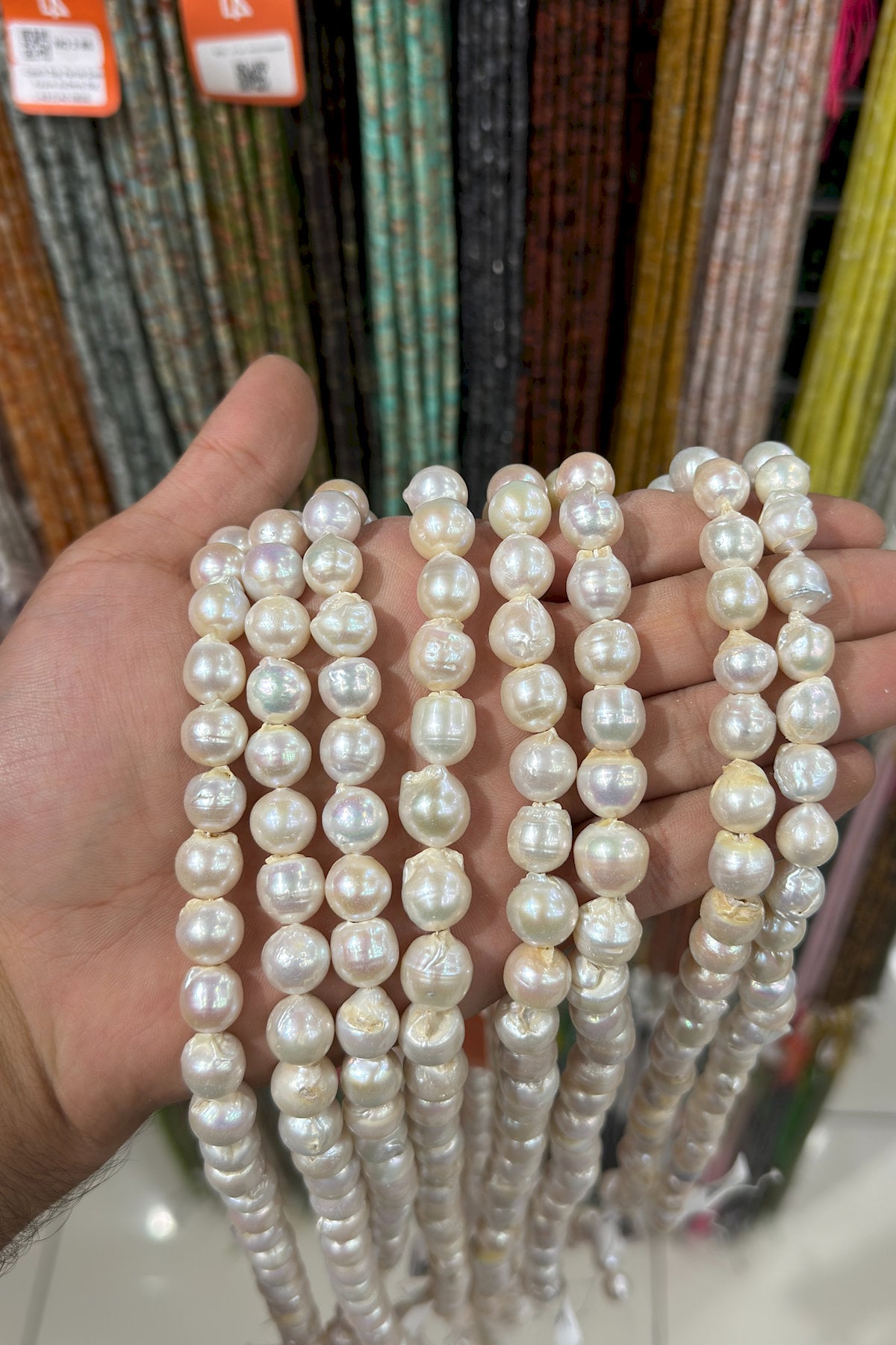 İnci Doğal Taş Barok Kesim 10x12mm Kesim