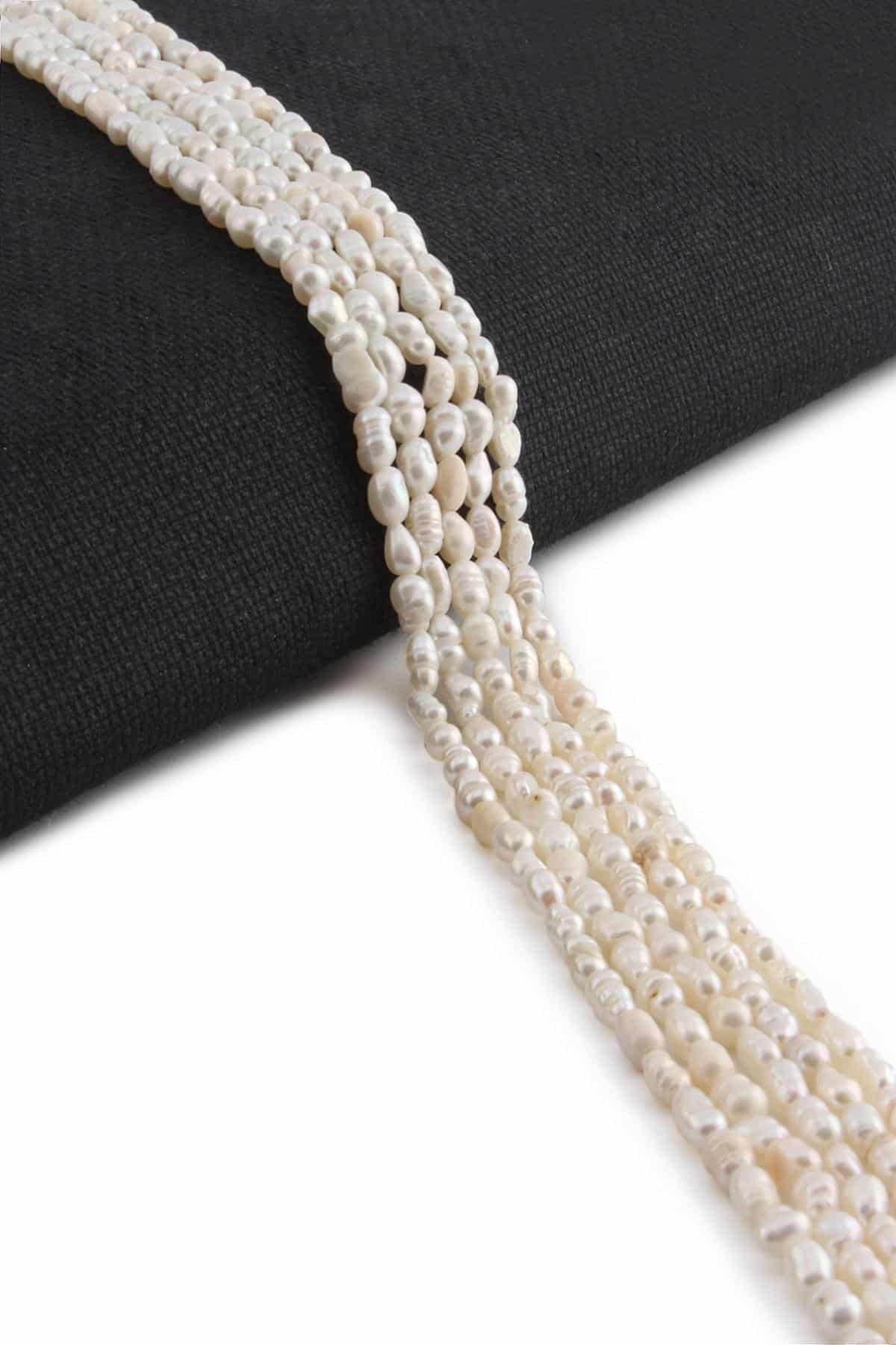 İnci Doğal Taş Arpa Kesim 3x5mm Dizi