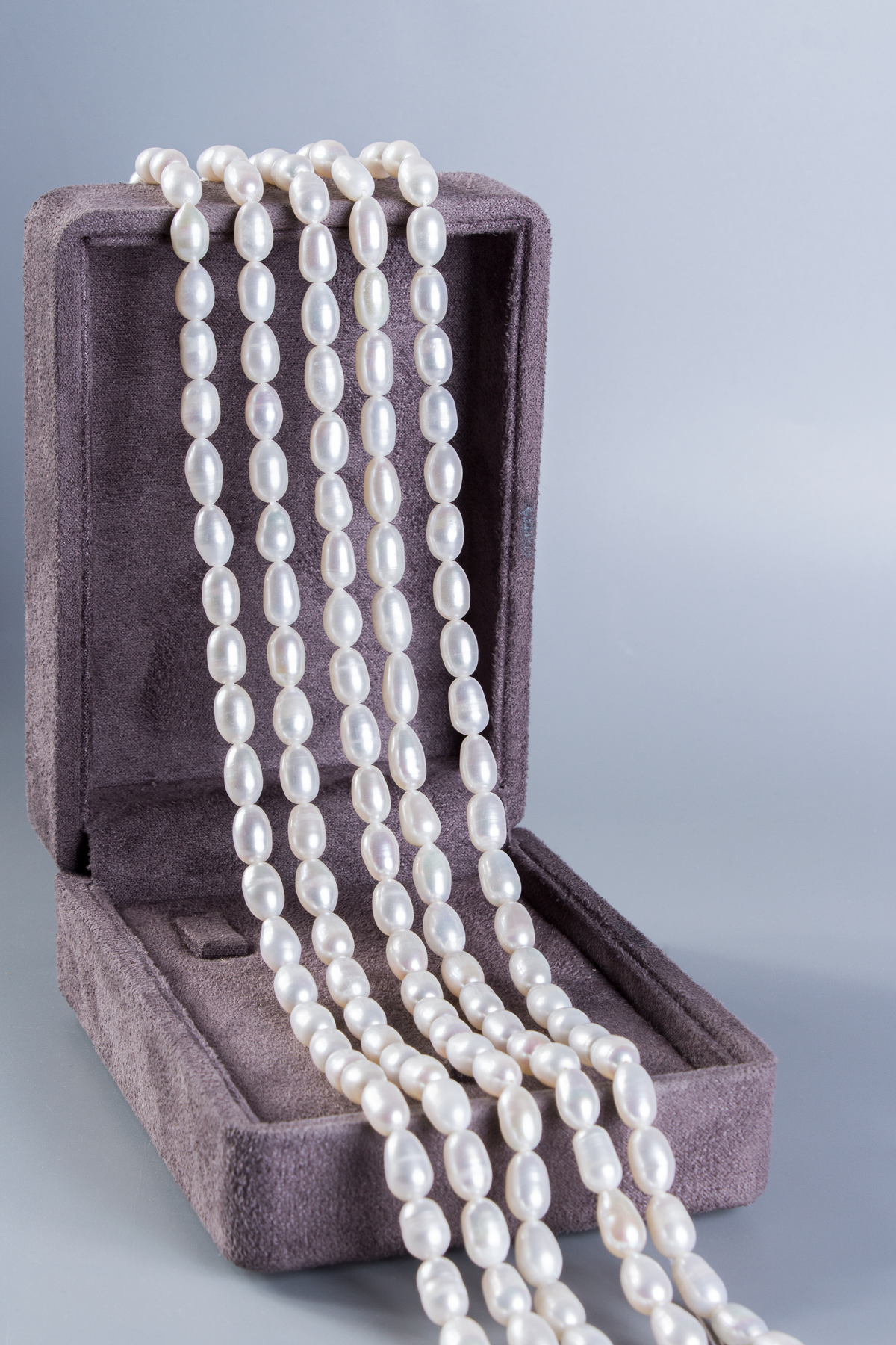 İnci Arpa Kesim Parlak 7x8mm Doğal Taş Dizi [AA]