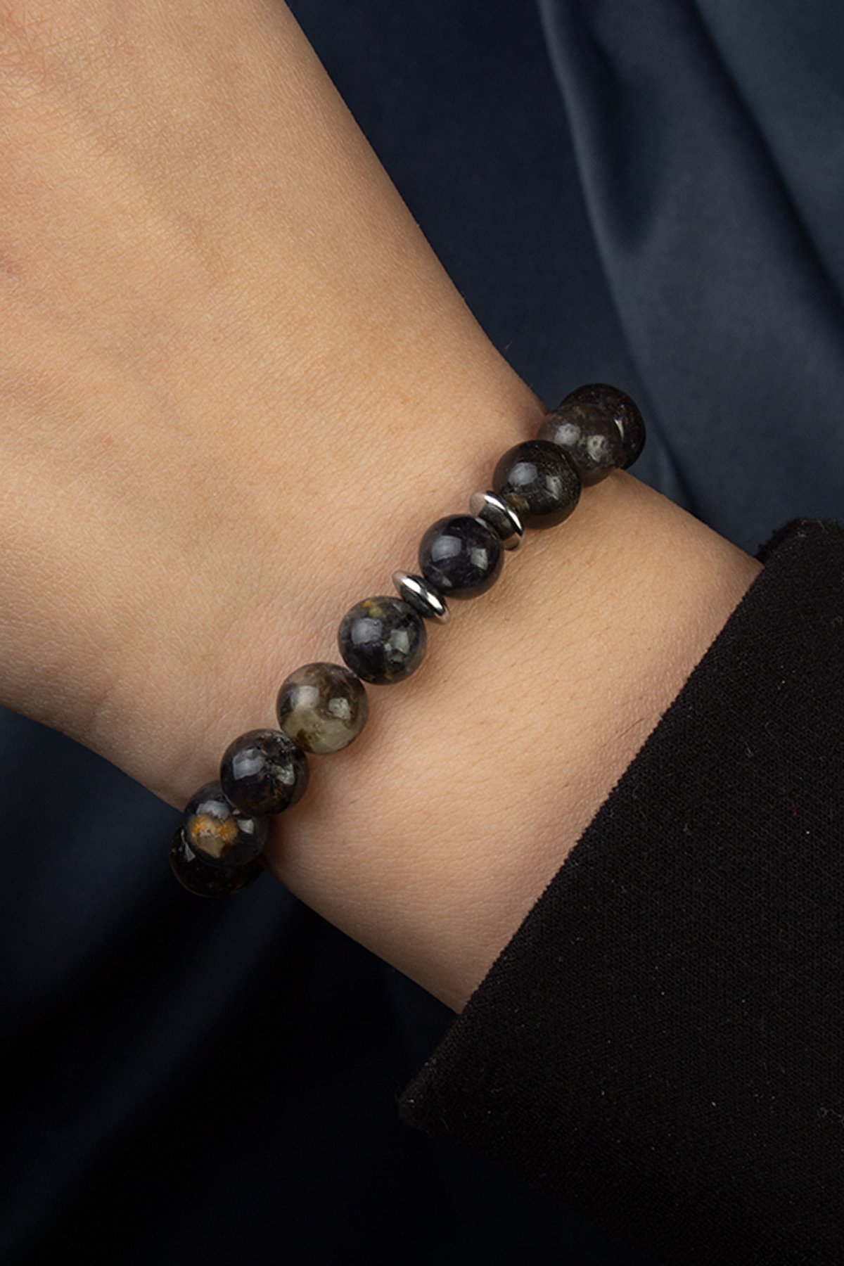 İyolit Doğal Taş Küre Kesim 8mm Bileklik