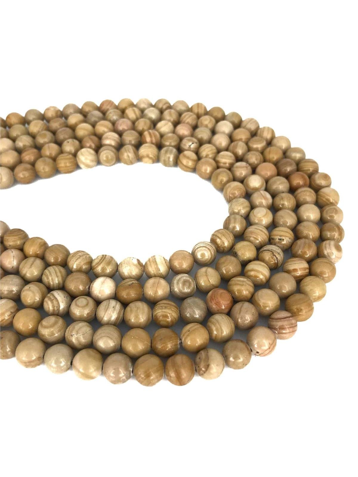 Jasper Natural Stone Globe Cut 8mm String Of Beads