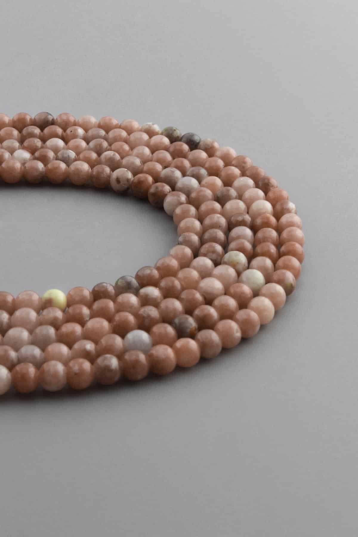Jasper Natural Stone Shiny Globe Cut 4mm String Of Beads