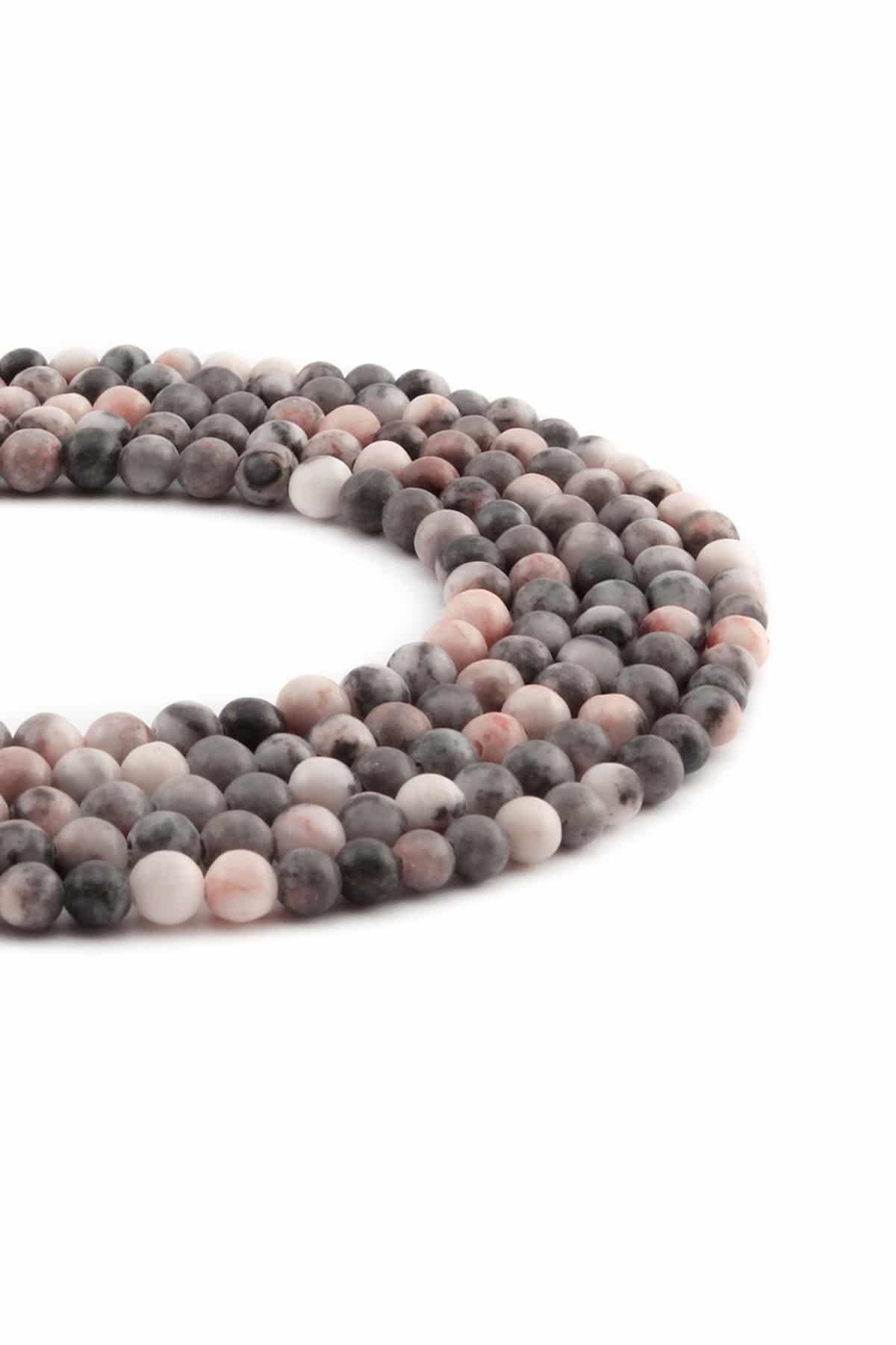 Jasper Natural Stone Shiny Pink Globe Cut 4mm String Of Beads