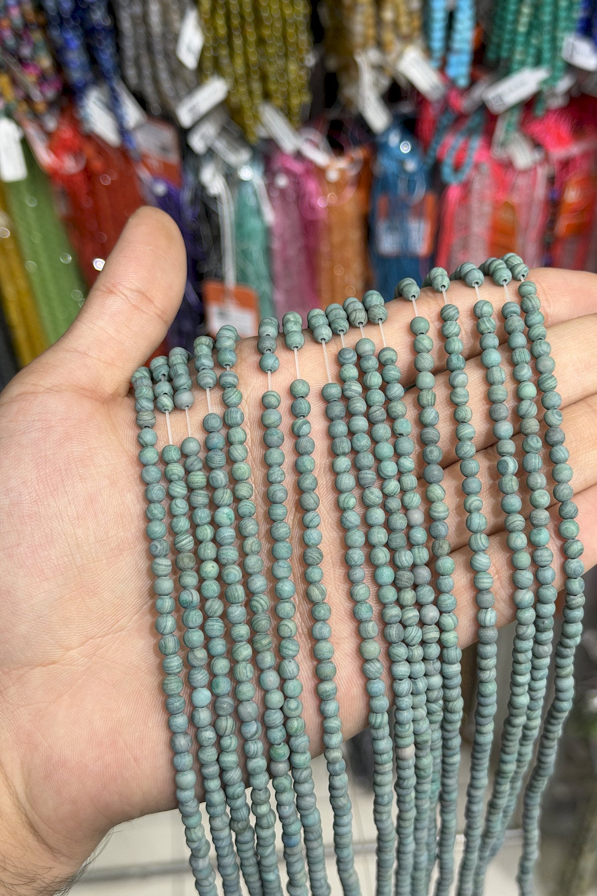 Jasper Taşı Küre Kesim Mat 4mm Doğal Taş Dizi [AA]