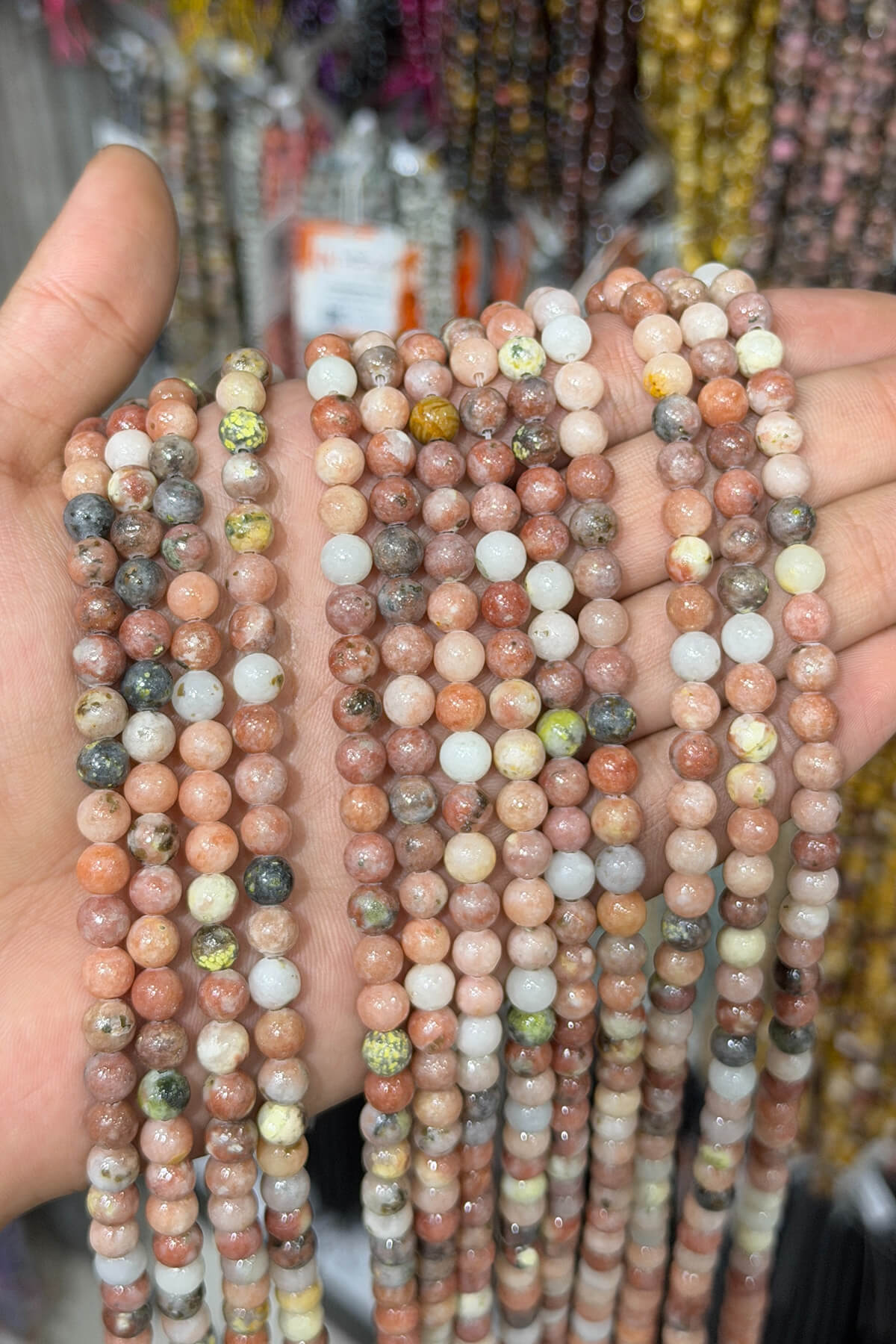 Jasper Taşı Küre Kesim Parlak 6mm Doğal Taş Dizi [AA]