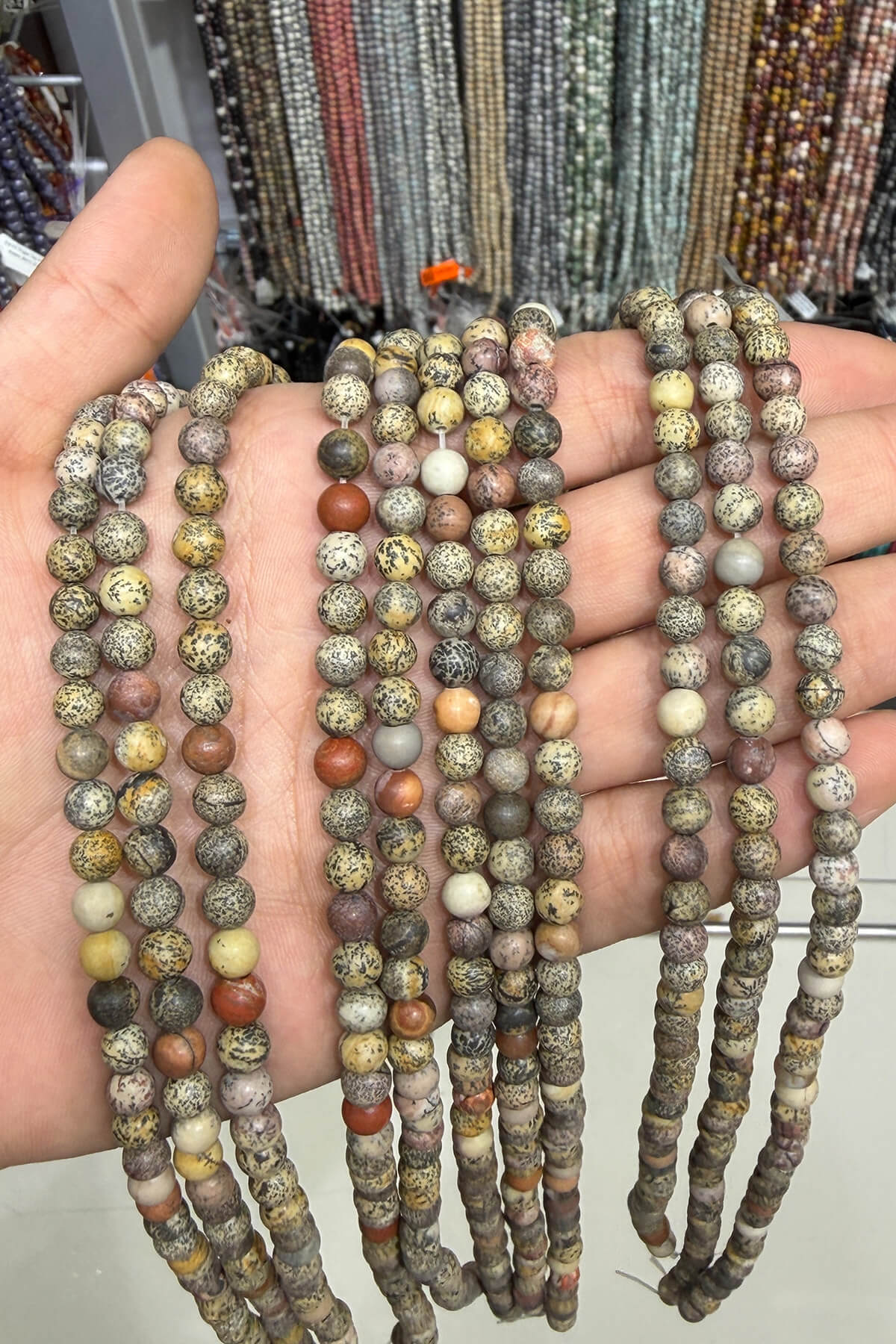 Jasper Taşı Küre Kesim Parlak 6mm Doğal Taş Dizi [AA]