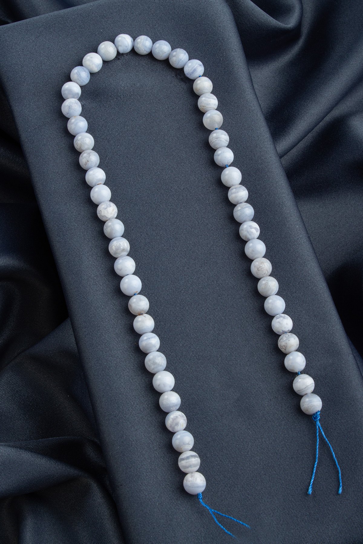 Kalsedon Doğal Taş Parlak Küre Kesim 8mm Dizi 8mm