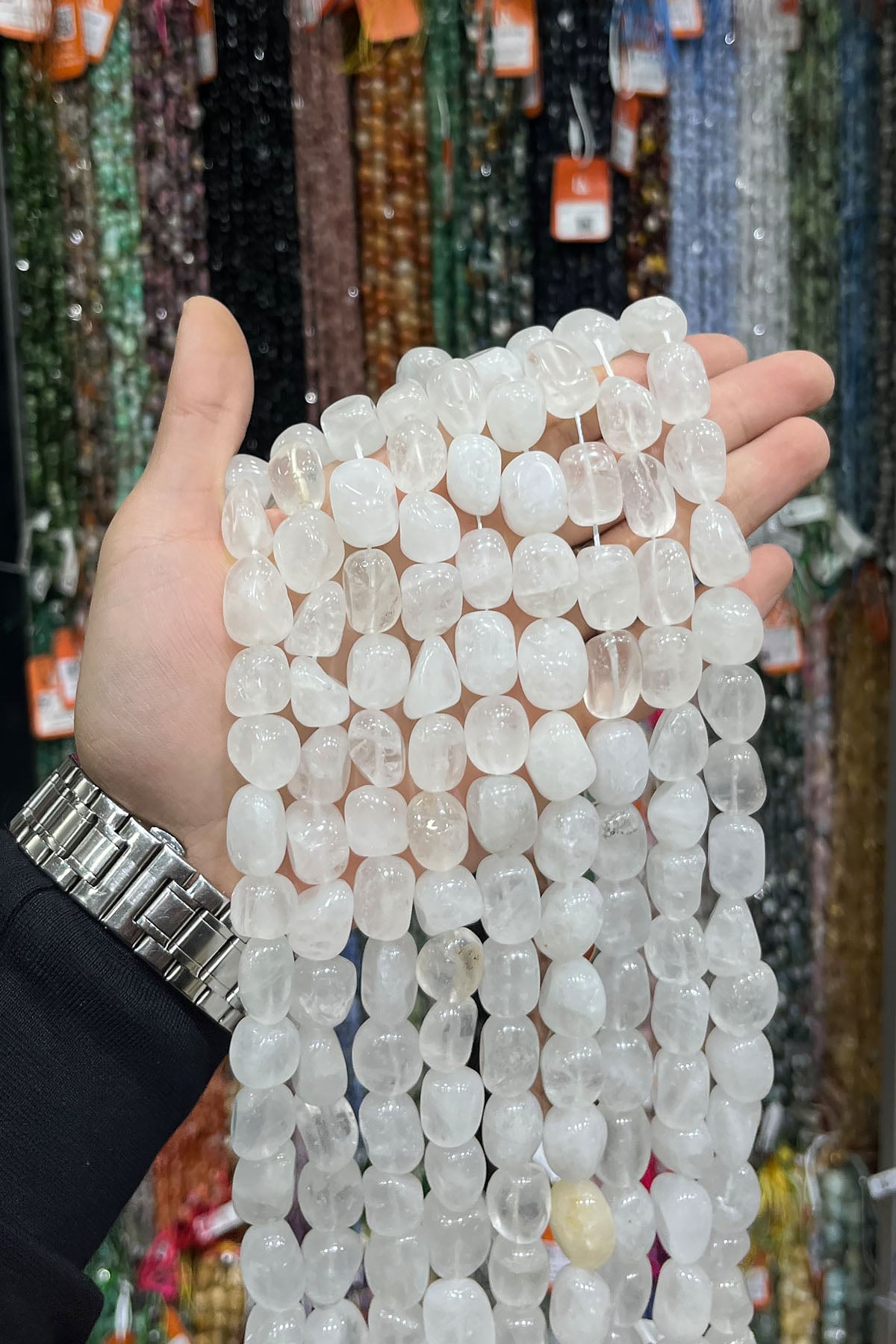Kalsit Doğal Taş Tımbıl Kesim 12x15mm Dizi