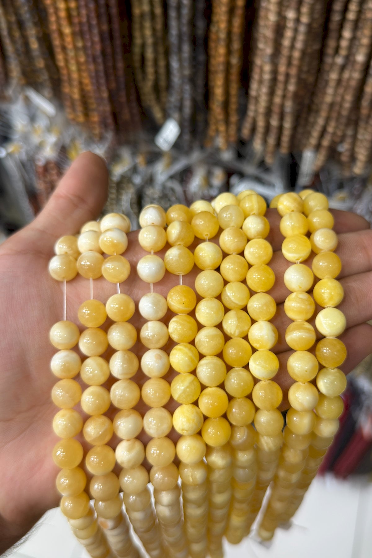 Kalsit Doğal Taş Küre Kesim 10mm Dizi