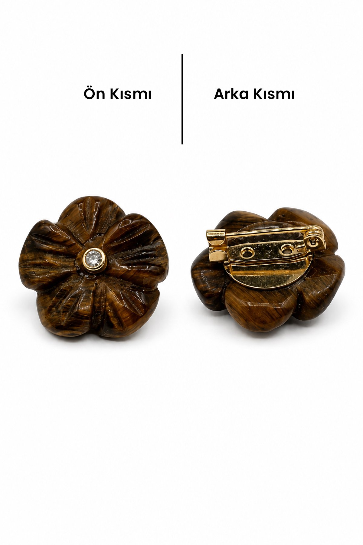 Kaplan Gözü Taşı Broş