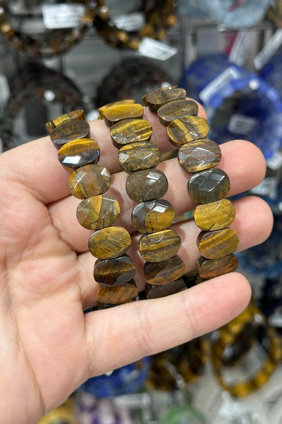 Kaplangözü Doğal Taş Parlak Oval Faset Kesim 11x15mm Bileklik