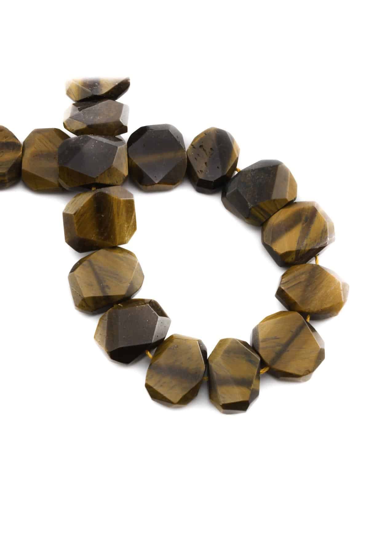 Kaplan Gözü Taşı Yassı Dikdörtgen Kesim 20x15mm Doğal Taş Dizi