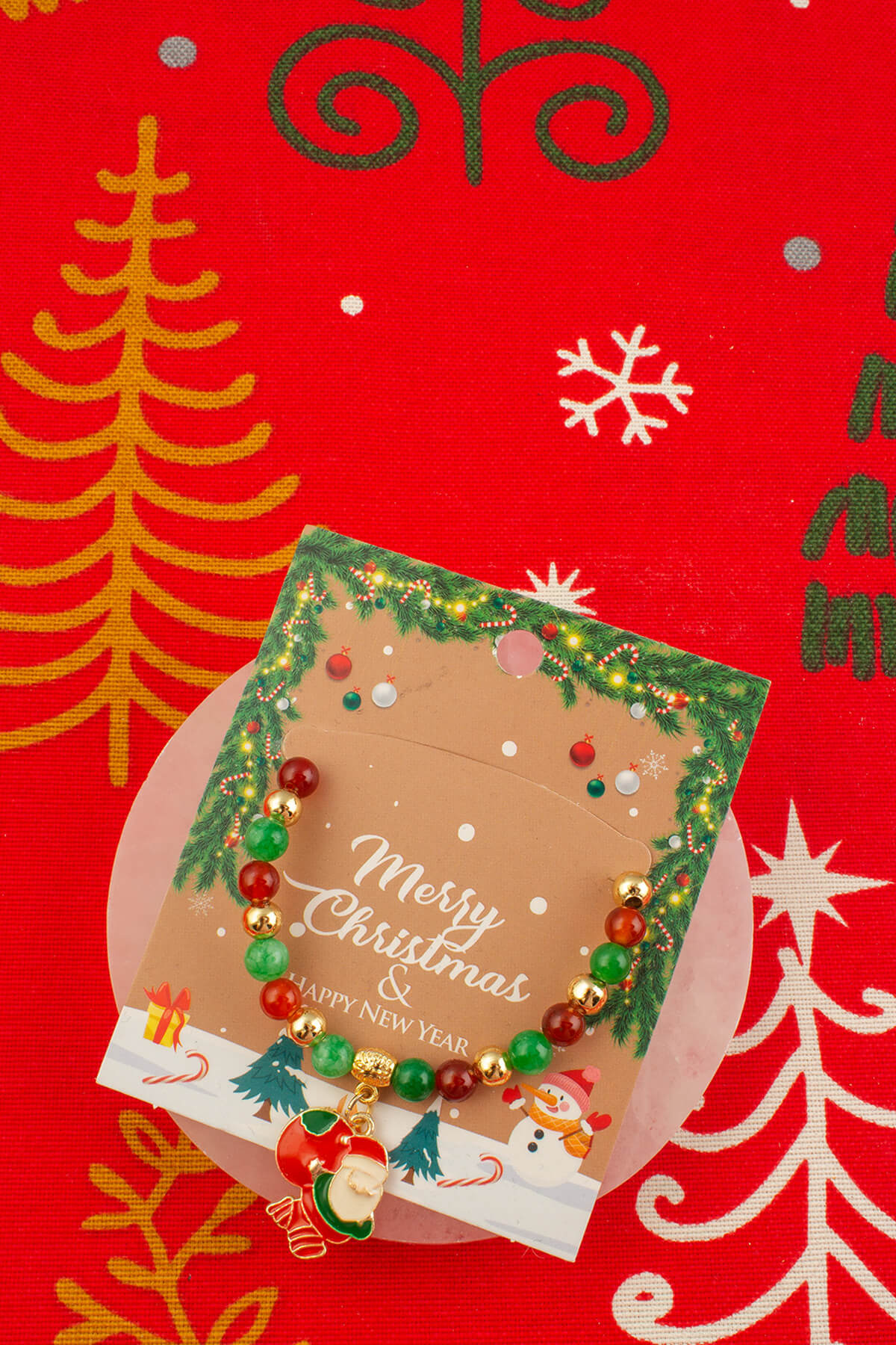 Karışık Doğal Taş Küre Kesim Yılbaşı Bileklik