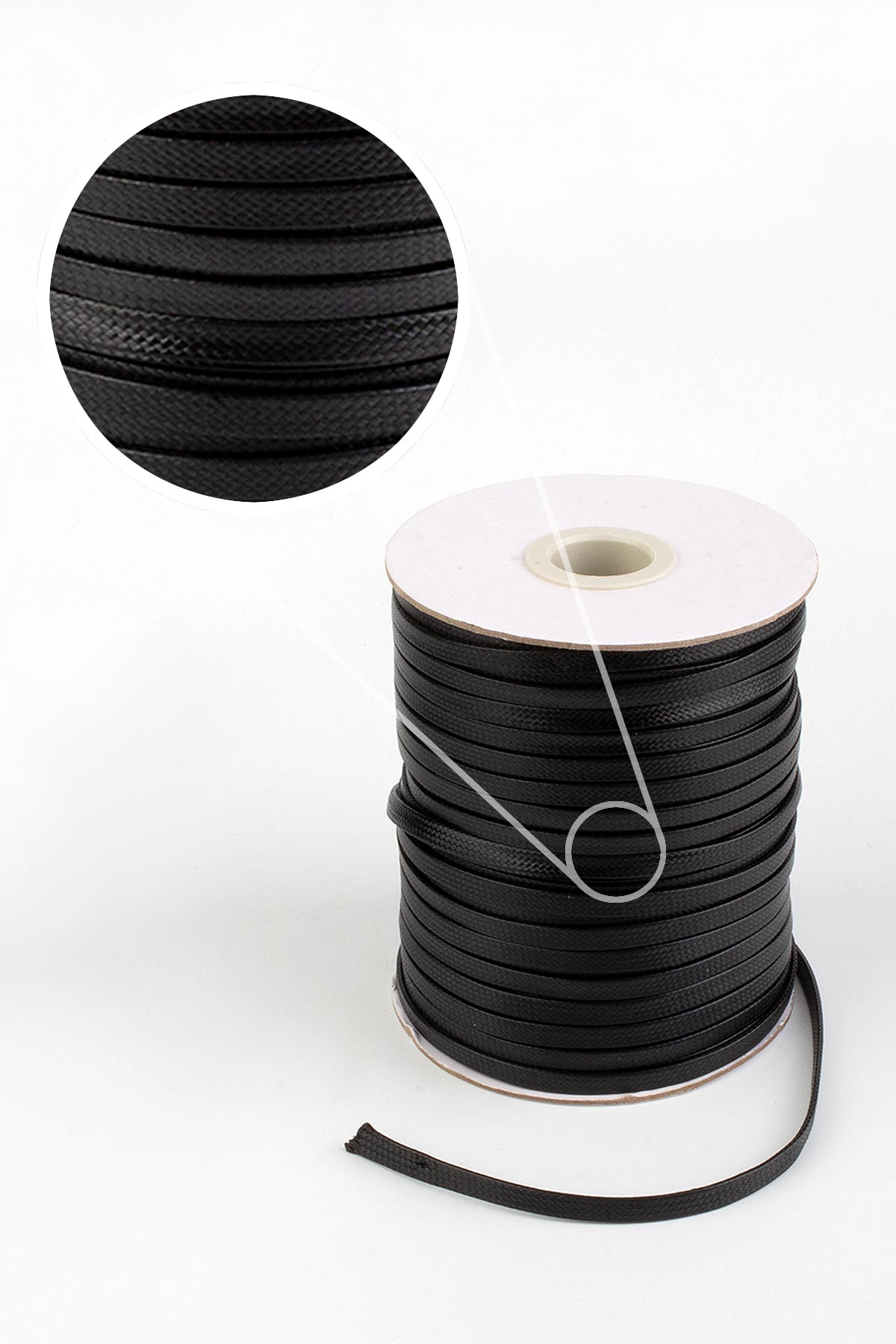 Kore İpi Siyah Yassı Kesim 4x2mm 80m