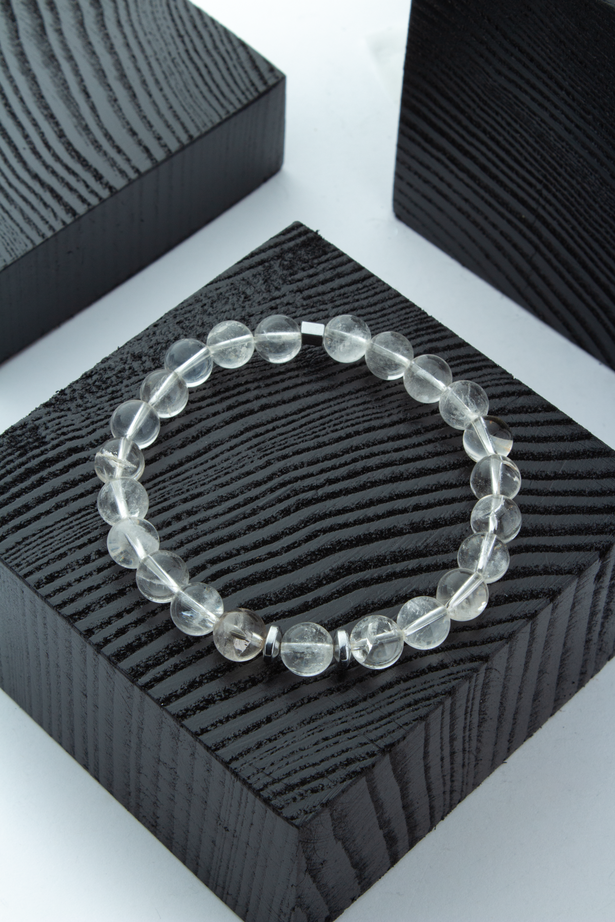 Kristal Kuvars Doğal Taş Küre Kesim 8mm Bileklik