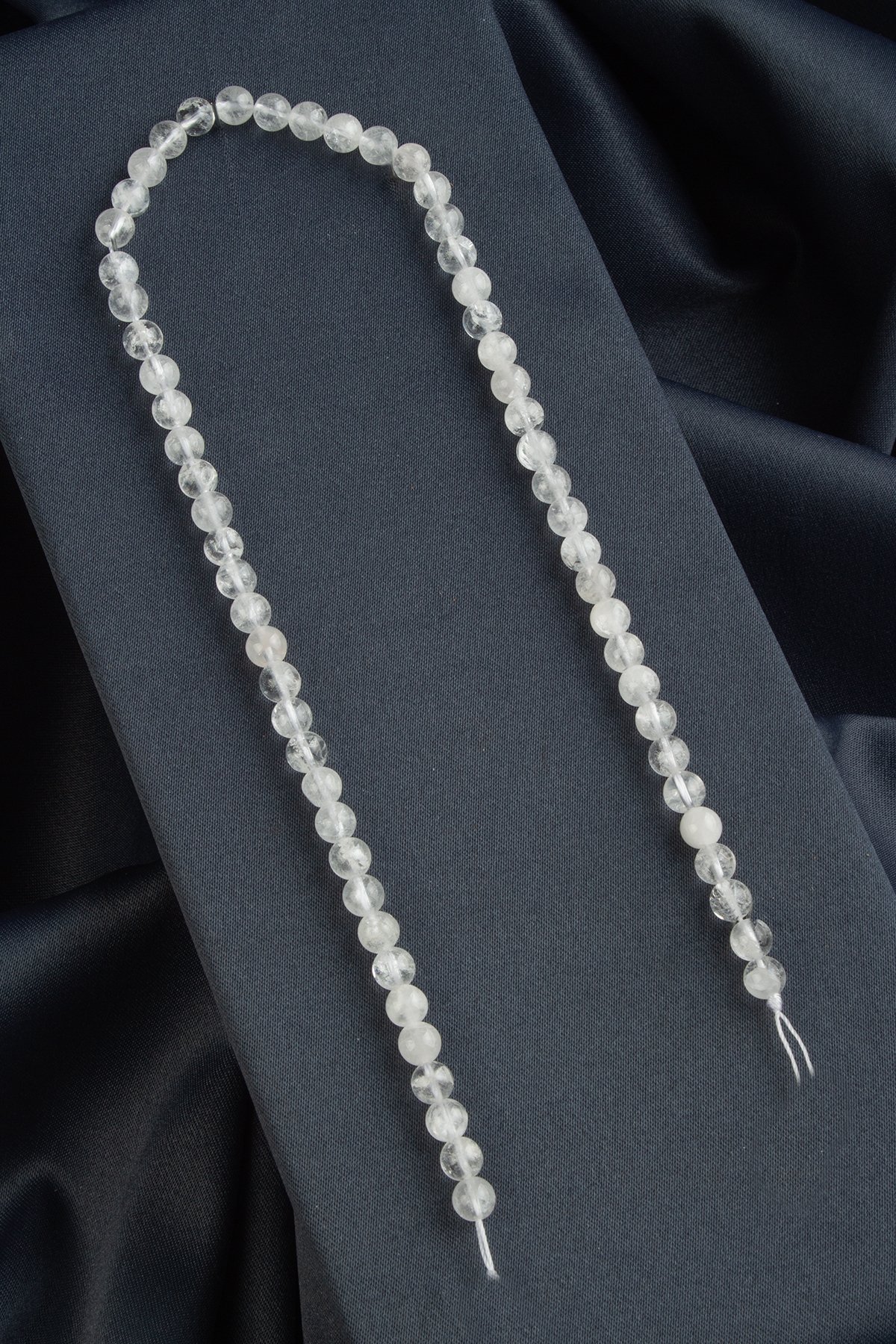 Kristal Kuvars Doğal Taş Parlak Şeffaf Küre Kesim 6mm Dizi [AA]