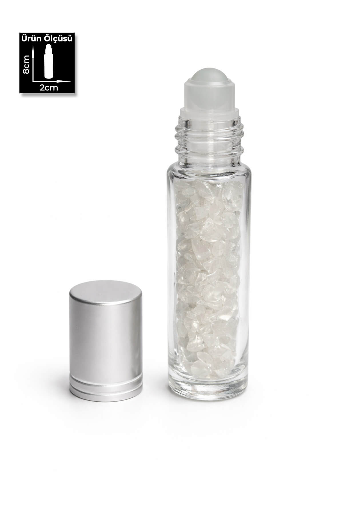 Kristal Kuvars Kırık Taş Roll-On Cam Şişe 10ml