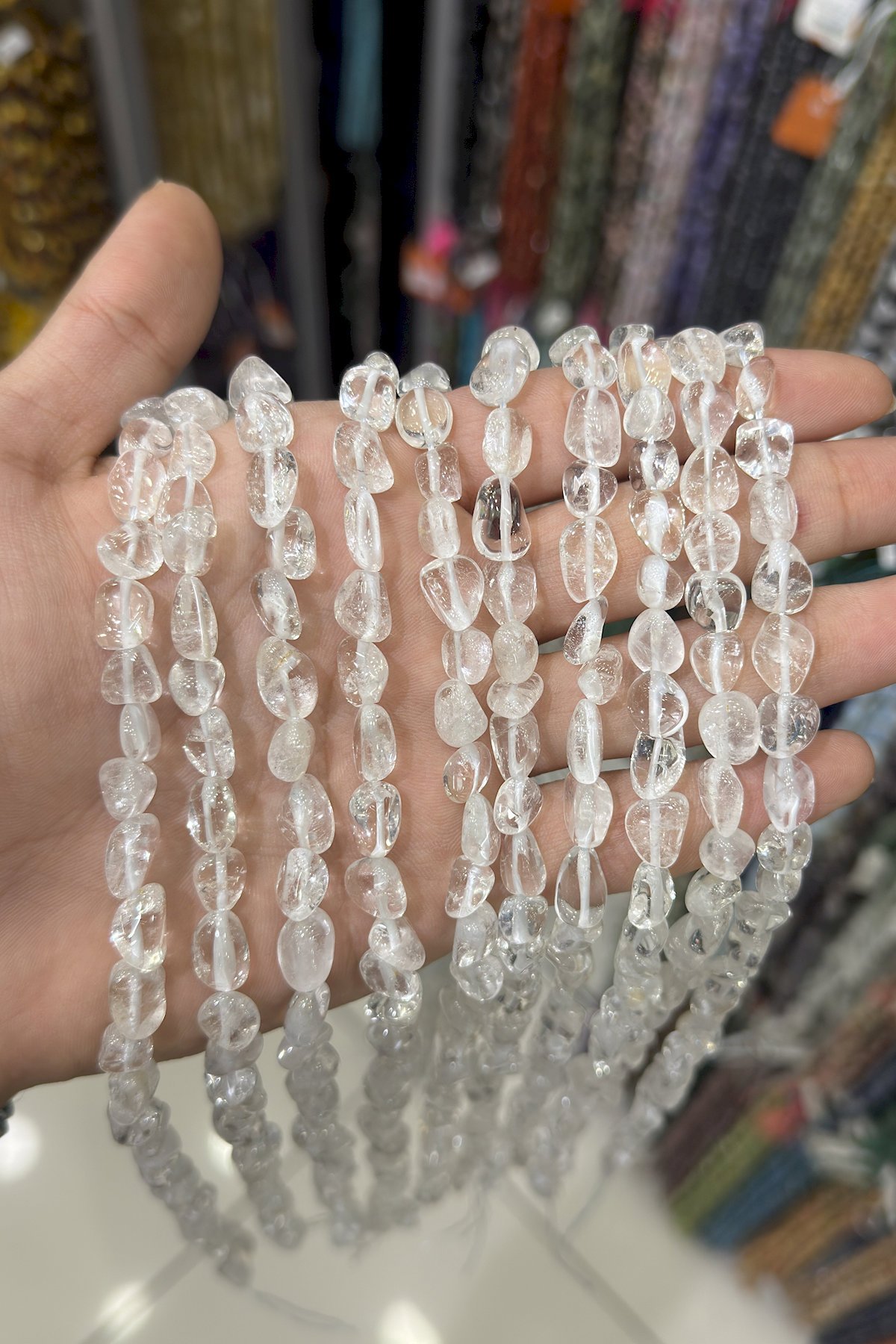 Kristal Kuvars Taşı Tımbıl Kesim 8x11mm Doğal Taş Dizi