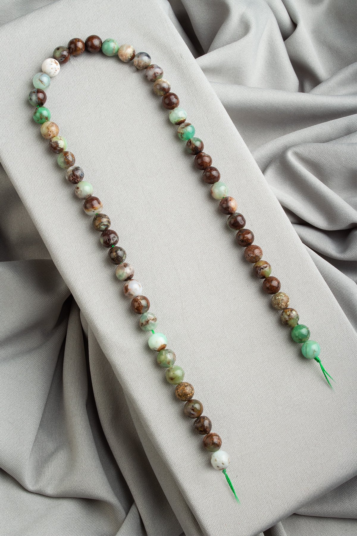 Krizopras Doğal Taş Küre Kesim 8mm Dizi