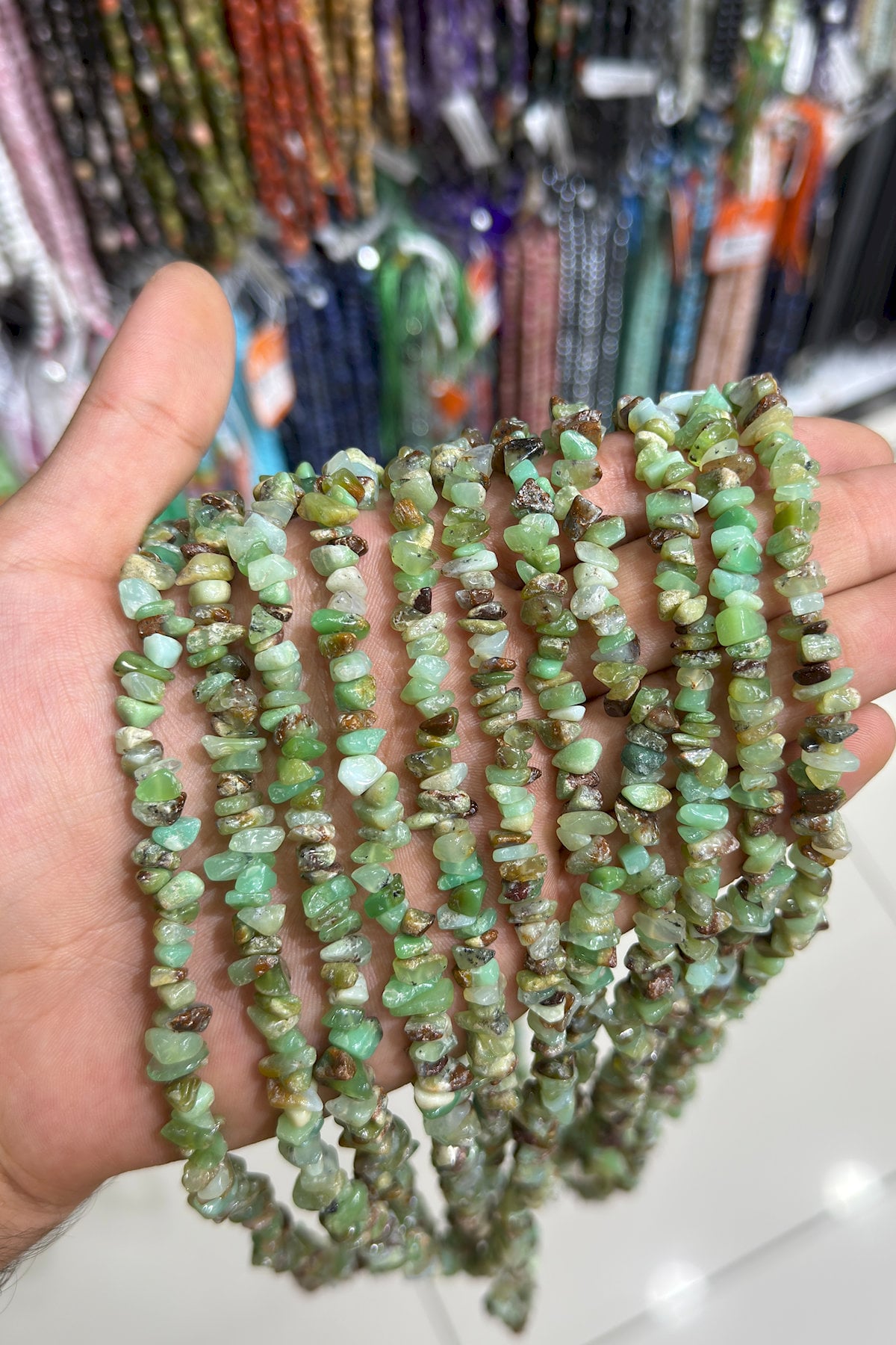 Chrysoprase Broken Stone String Of Beads