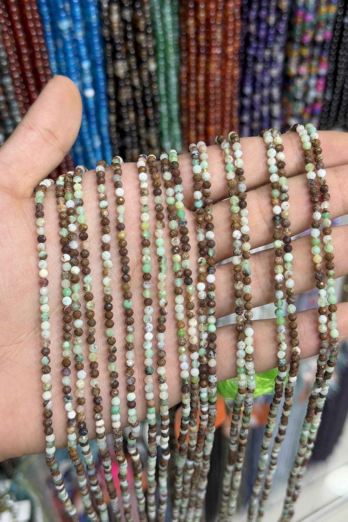 Krizopras Taşı Faset Küre Kesim 3mm Doğal Taş Dizi