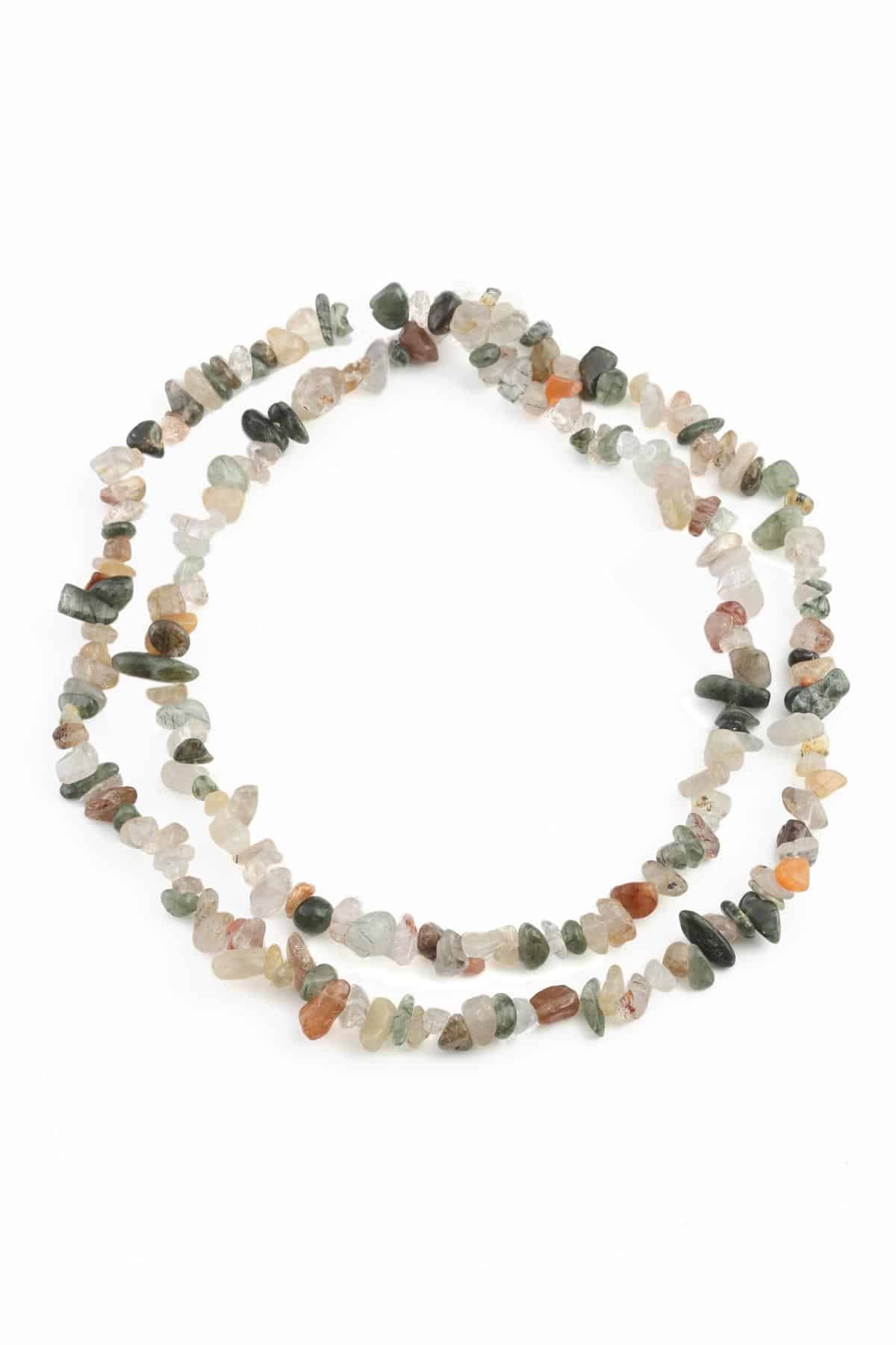Quartz Natural Broken Stone Shiny Mix 5x8mm String Of Beads