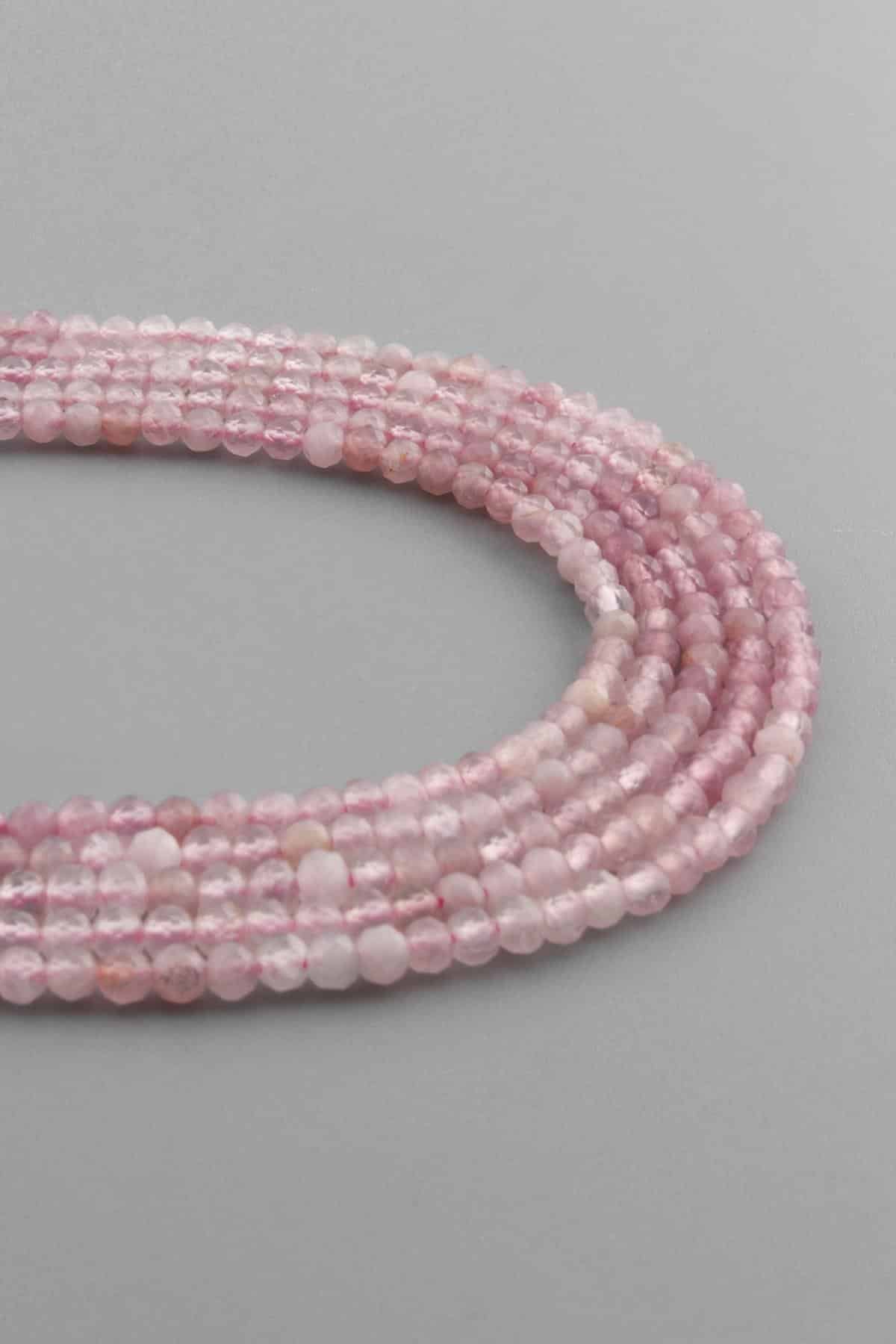 Pembe Kuvars Taşı Kristal Kesim 3mm Doğal Taş Dizi