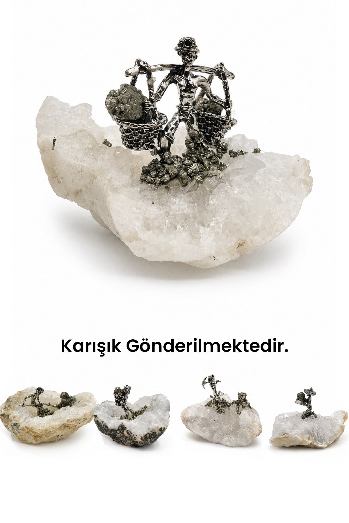 Kuvars Taşı Pirit Taşı İşlemeli