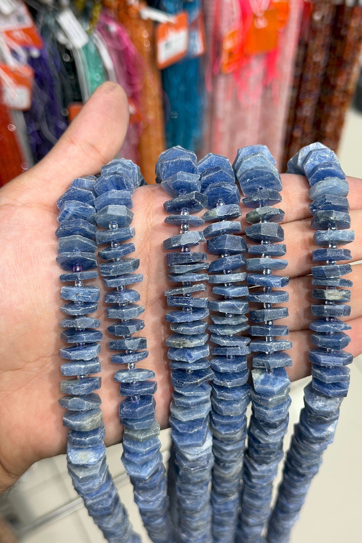 Kyanit Taşı Rondela Kesim 14x4mm Doğal Taş Dizi
