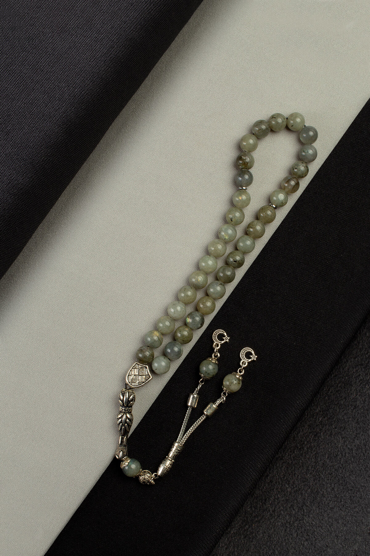 Labradorit Doğal Taş Küre Kesim 33 lü 8mm Tesbih