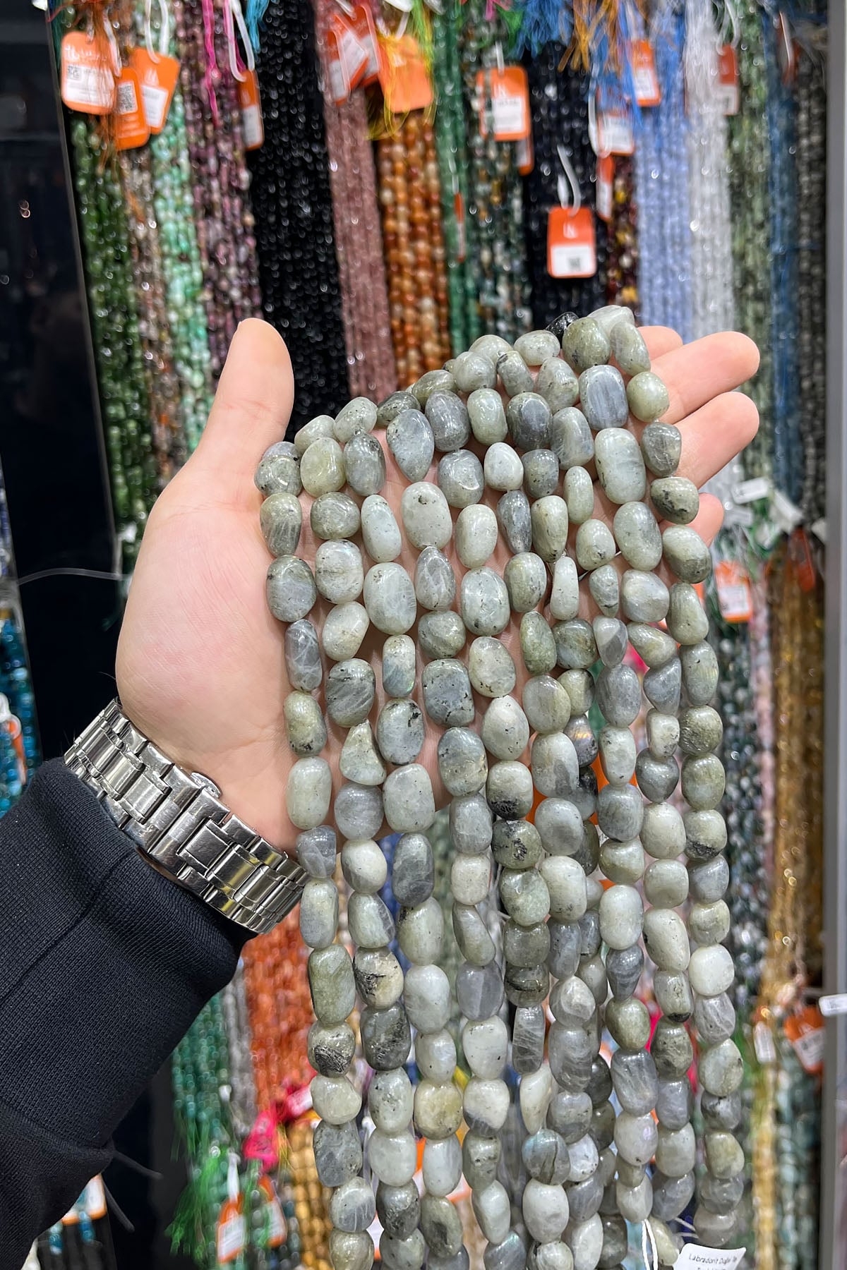 Labradorit Doğal Taş Tımbıl Kesim 12x14mm Dizi