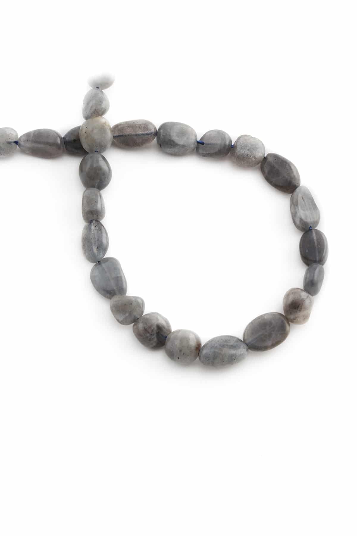Labradorite Natural Stone Tumbler Cut 6x8mm String Of Beads