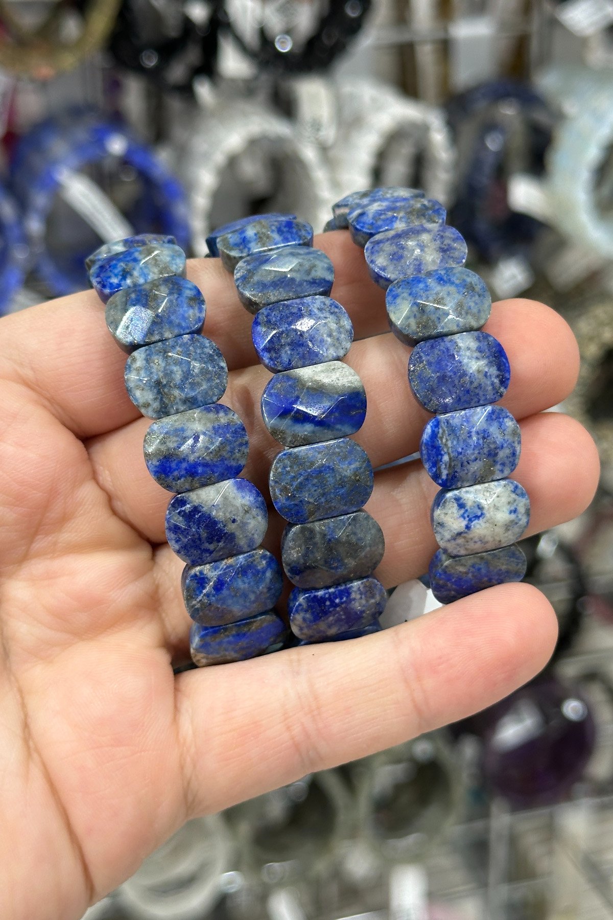 Lapis Doğal Taş Parlak Oval Faset Kesim 11x15mm Bileklik