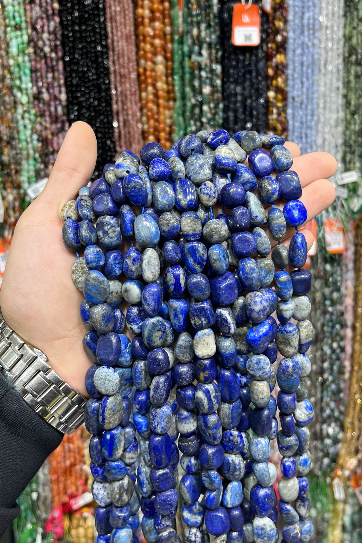 Lapis Lazuli Taşı Tımbıl Kesim 12x14mm Doğal Taş Dizi